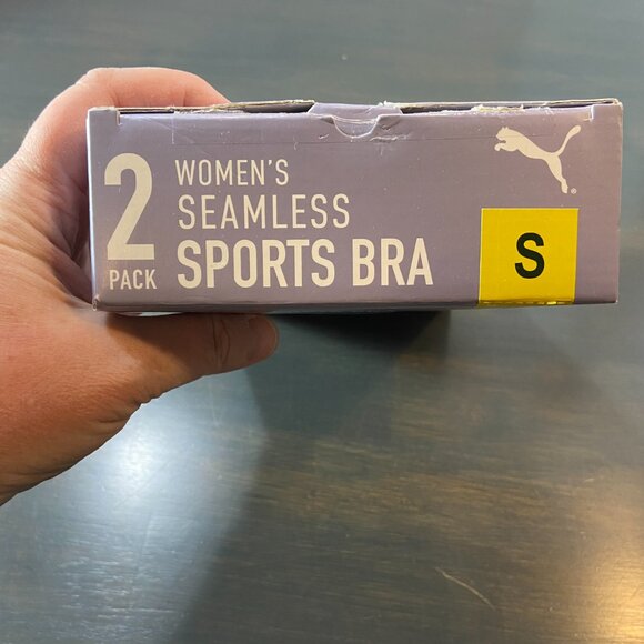 PUMA 2-Pack Seamless Sports Bras – Size Small – NIB – Black & Grey - Picture 2 of 4